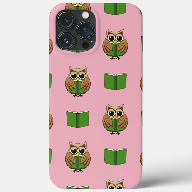 Cute Bookworm Owl Reading Book Cartoon Case-Mate iPhone Case (Back)