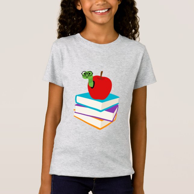 Cute bookworm reading girl T-Shirt (Front)
