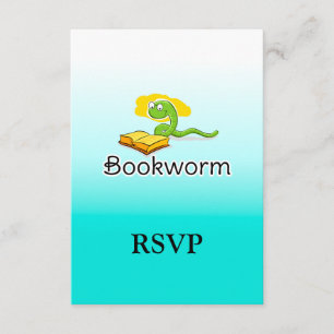 Cute Bookworm w/Glasses RSVP Card