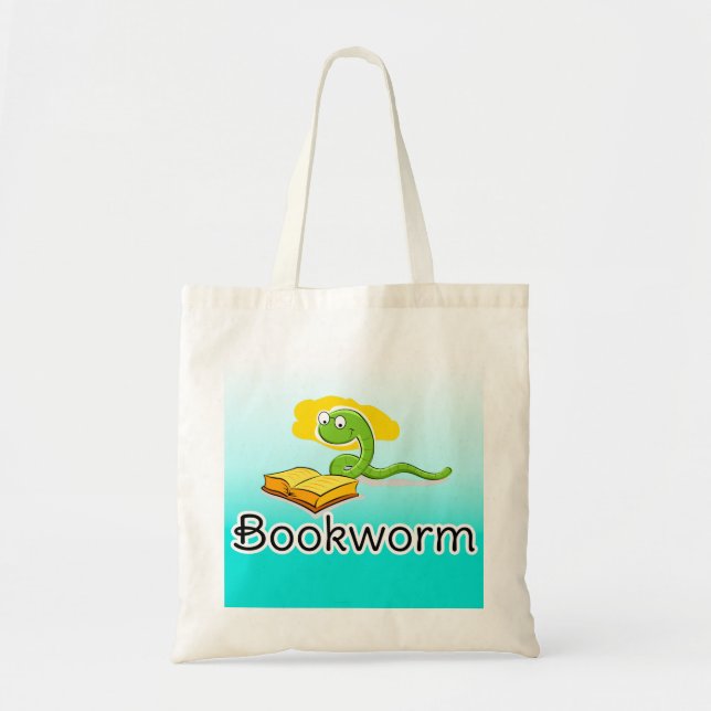 Cute Bookworm w/Glasses Tote Bag (Front)