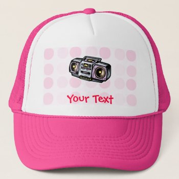 Cute Boombox Trucker Hat by MusicPlanet at Zazzle
