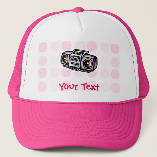 Cute Boombox Trucker Hat (Front)