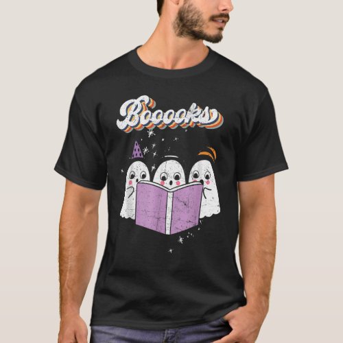 Cute Booooks Ghost Read More Books Funny Teacher H T_Shirt