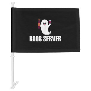Cute Boos Server Bartender Waitress Halloween Car Flag