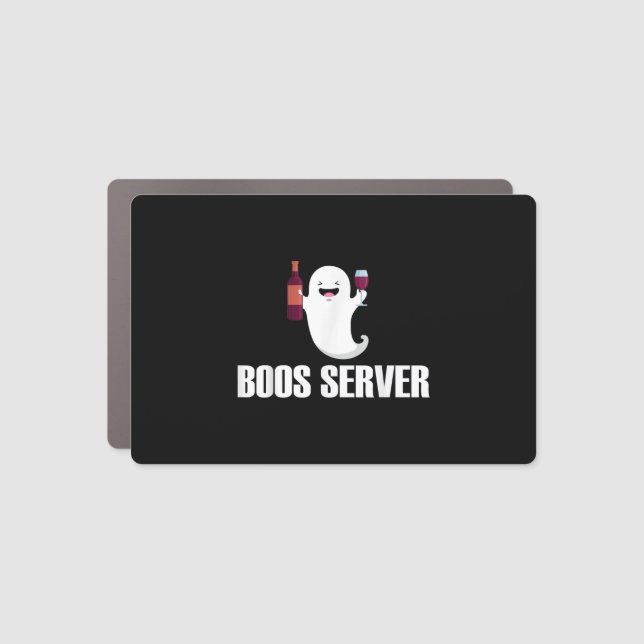 Cute Boos Server Bartender Waitress Halloween Car Magnet (Front)
