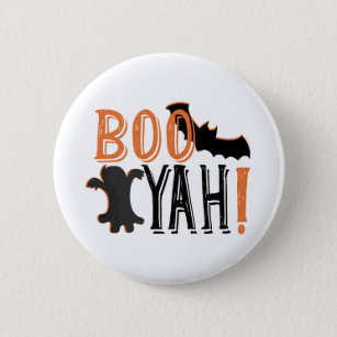 cute booyah halloween pinback button