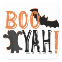 cute booyah halloween square sticker