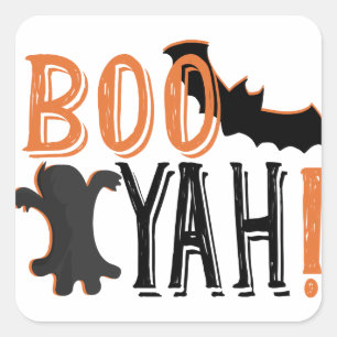 cute booyah halloween square sticker