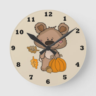 Cute Boppy Bear Autumn Clock