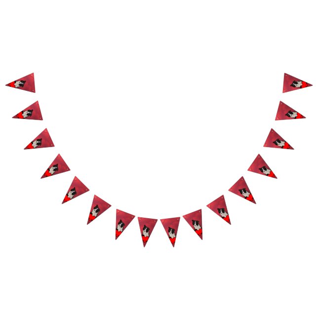 Cute border collie bunting flags (All)