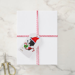 Cute Border Collie Christmas Gift Tags