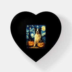 Cute Border Collie Dog Halloween Jack O Lantern Pu Paperweight
