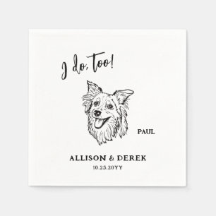 Cute Border Collie Dog Wedding Napkins