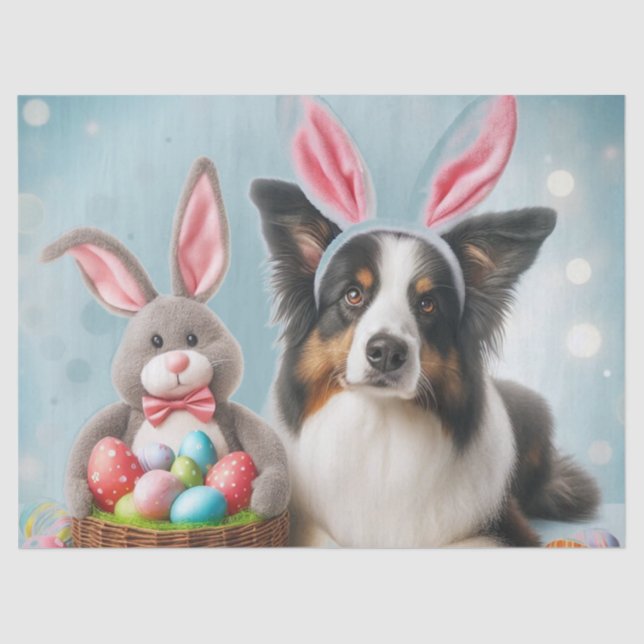 Cute Border Collie Easter Vibe  Tissue Paper (Front)