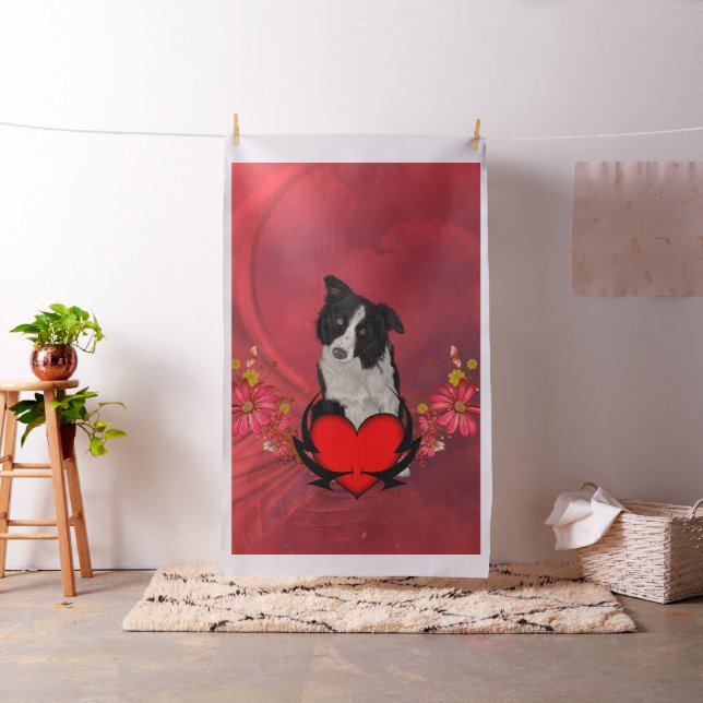 Cute border collie fabric (In Situ)