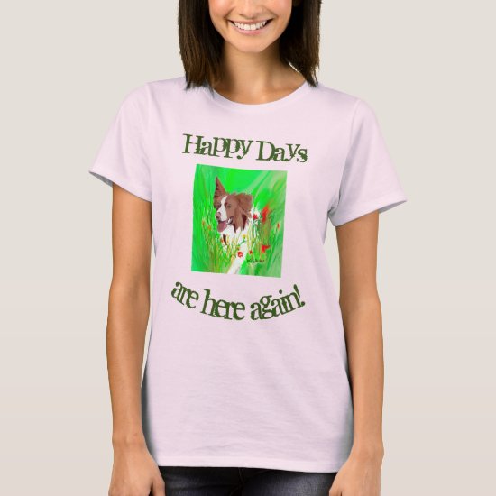 Cute Border Collie in the Beautiful Flower Field T-Shirt