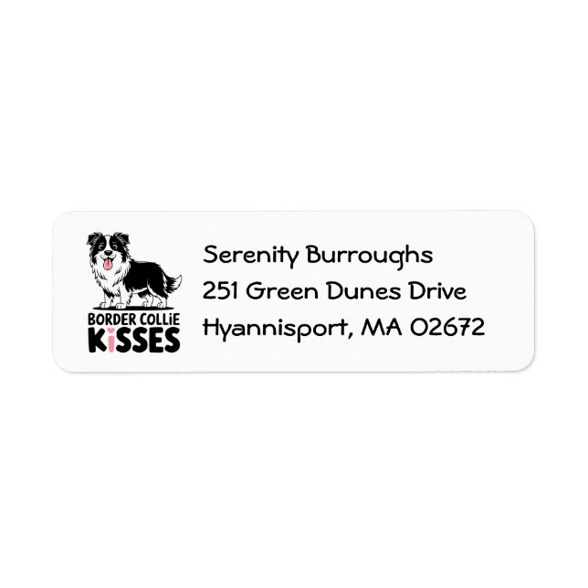 Cute Border Collie Kisses Puppy Dog Lover Label (Front)