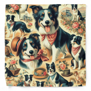 Cute Border Collie Seamless Bandana