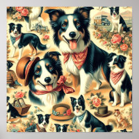 Cute Border Collie Seamless