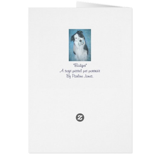 cute border collie with teddy dog thinking of you (Back)