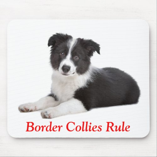 Cute Border Collies Rule  Puppy Dog Mousepad