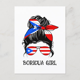 Cute Boricua Girl Puerto Rico Flag Postcard