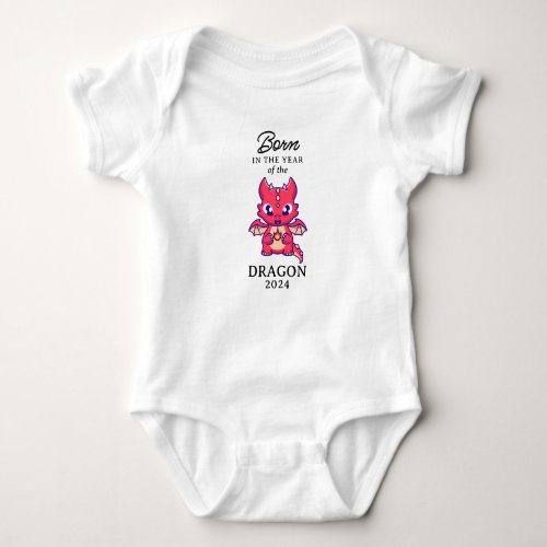 Cute Born In The Year Of The Dragon 2024 Baby Bodysuit