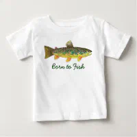 Cute Born to Fish Trout Fly Fishing Baby T-Shirt