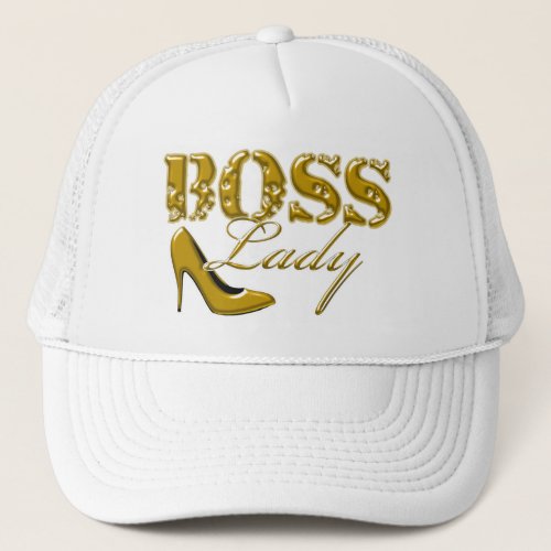 Cute Boss Lady Gold Design Trucker Hat