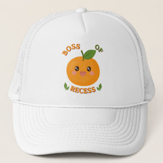 Cute Boss Of Recess Orange Kids Trucker Hat 