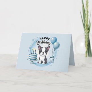 Cute Boston Terrier Birthday Card