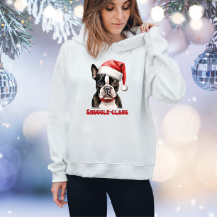 Cute Boston Terrier Christmas Hoodie