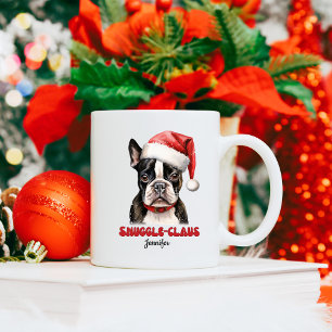 Cute Boston Terrier Christmas Personalized Coffee Mug