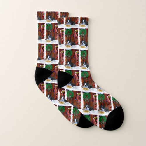 Cute Boston Terrier Christmas Socks