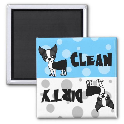 Cute Boston Terrier Clean Dirty Dishwasher Magnet