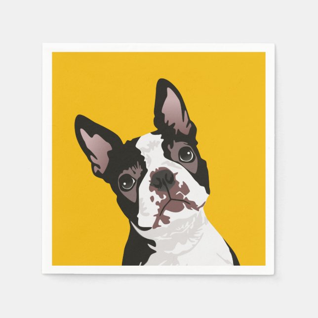 Cute Boston Terrier Dog for Boston Terrier Owner Napkins (Front)