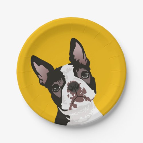 Cute Boston Terrier Dog for Boston Terrier Owner Paper Plates