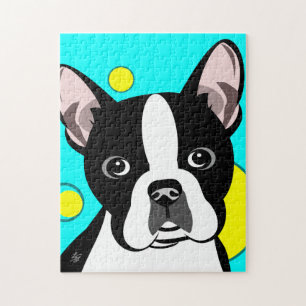 Cute Boston Terrier Dog Jigsaw Puzzle