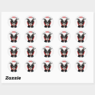 Cute Boston Terrier Dog Lovers Halloween Vampire Classic Round Sticker