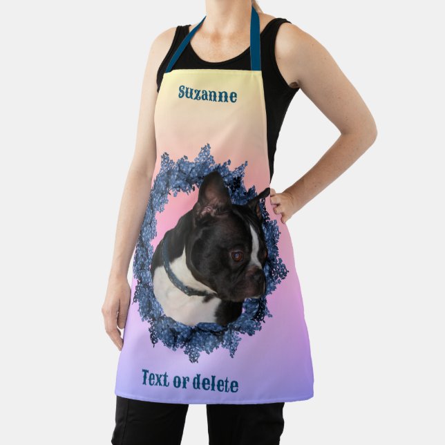 Cute Boston Terrier Dog Personalized Apron (Insitu)