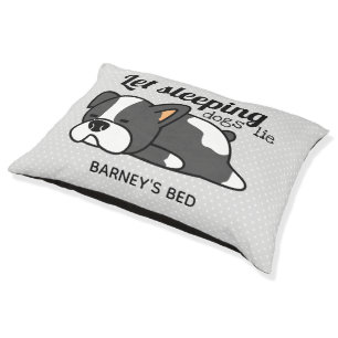 Cute Boston Terrier Dog Quote Personalised Pet Bed