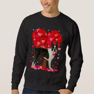 Cute Boston Terrier Dog Valentines Day Heart Puppy Sweatshirt