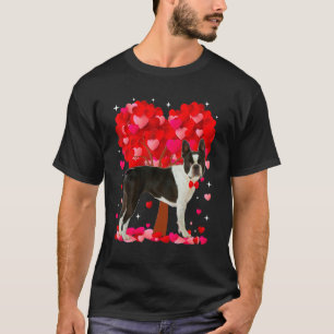 Cute Boston Terrier Dog Valentines Day Heart Puppy T-Shirt