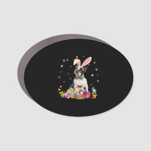 Cute Boston Terrier Easter Day Bunny Eggs Easter Car Magnet