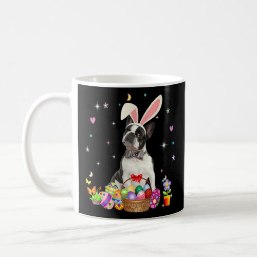 Cute Boston Terrier Easter Day Bunny Eggs Easter W Coffee Mug