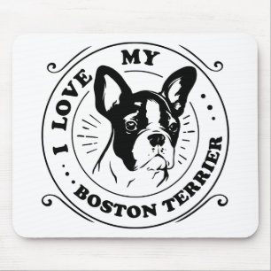 Cute Boston Terrier Gift Puppy Dog Lover Mouse Pad