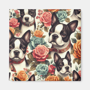 Cute Boston Terrier Illustration Magnet