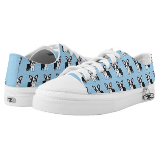 Cute Boston Terrier Low-Top Sneakers