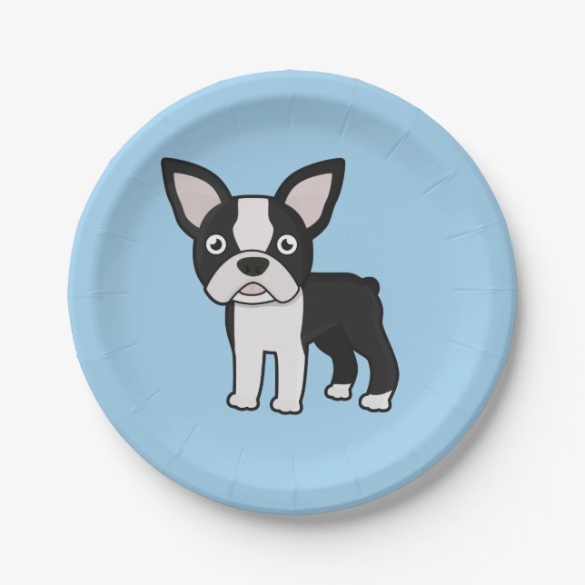 Cute Boston Terrier Paper Plates (Front)
