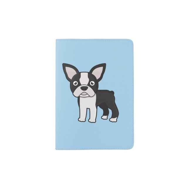 Cute Boston Terrier Passport Holder (Front)